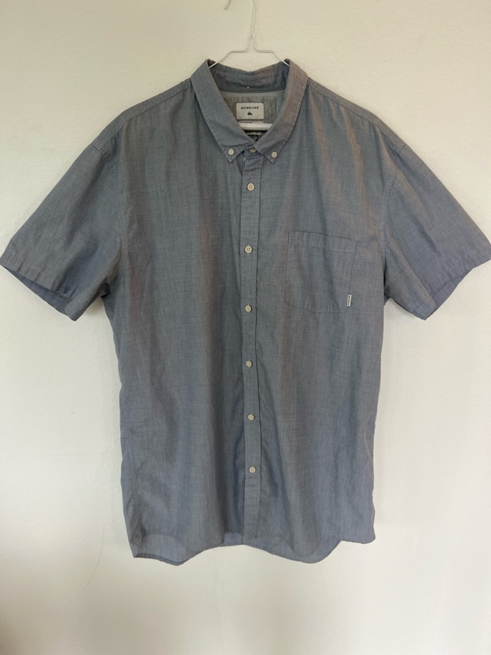 Quiksilver Men’s Short-Sleeve Button-Down Shirt — Slate Blue